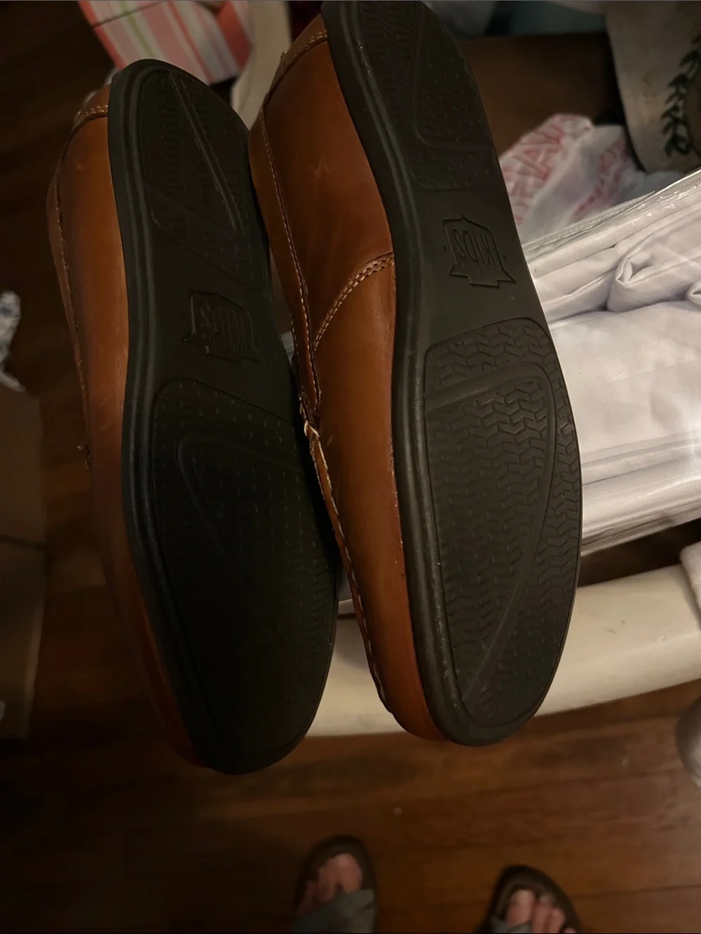 Florsheim Boy’s Size 5 youth Cognac Leather Slip-On Loafers EUC